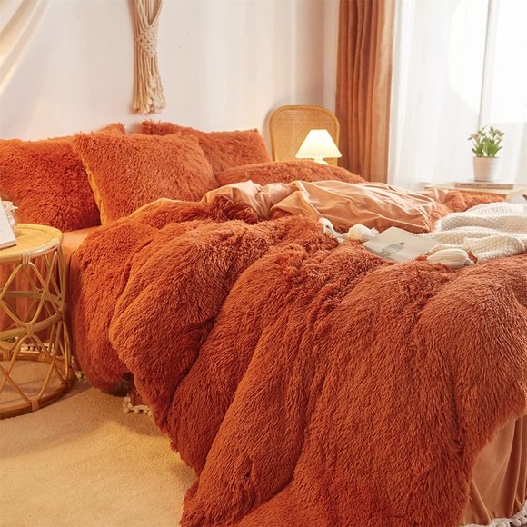 - New Luxury Faux Fur Duvet Cover,Cute Plush Comforter Set (1 Faux Fur Duv… - Picture 13 of 14